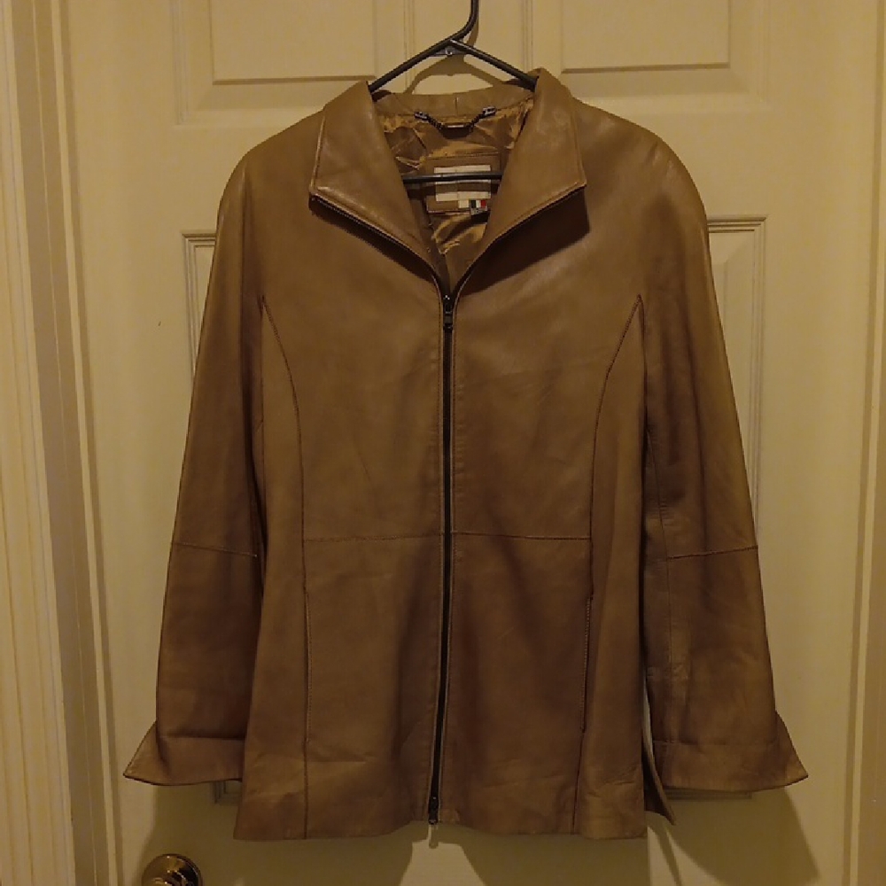 Sophia Vespucci Women's Tan Leather Jacket